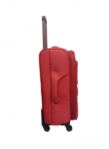 4-Piece Softside Luggage Trolley Set Red