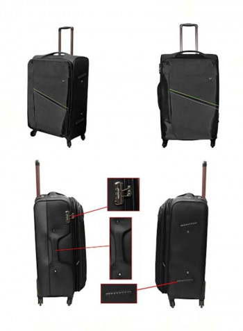 4-Piece Softside Luggage Trolley Set Red