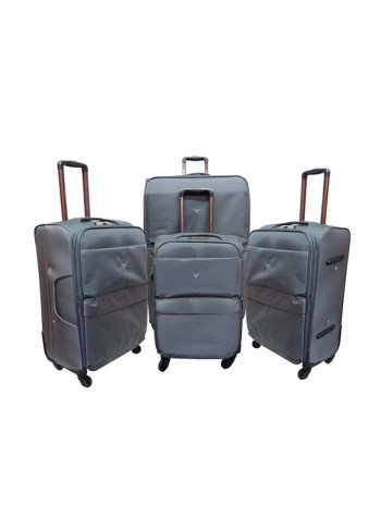 Softside 4 Piece Luggage Trolley Set Grey