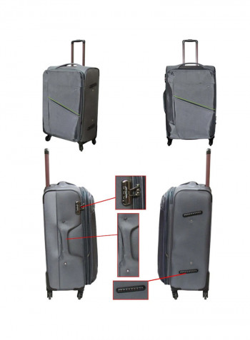 Softside 4 Piece Luggage Trolley Set Grey