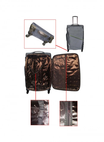 Softside 4 Piece Luggage Trolley Set Grey