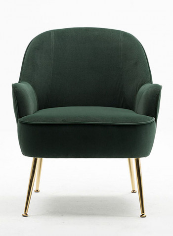 Single Seater Velvet Fabric Arm Chair Dark Green