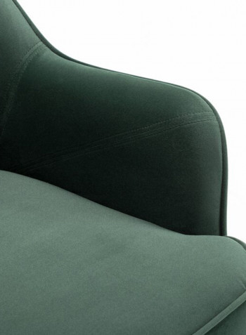 Single Seater Velvet Fabric Arm Chair Dark Green
