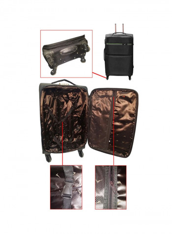 Softside 4 Piece Luggage Trolley Set Black