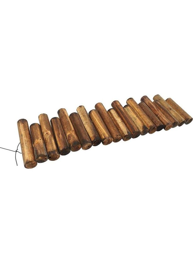 12 Pieces Garden Outdoor Lawn Stakes Edging Fence Brown 90cm