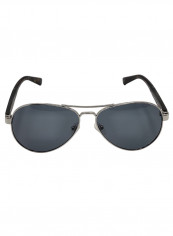 Men's Aviator Sunglasses With Black Lenses - Lens Size: 60 mm