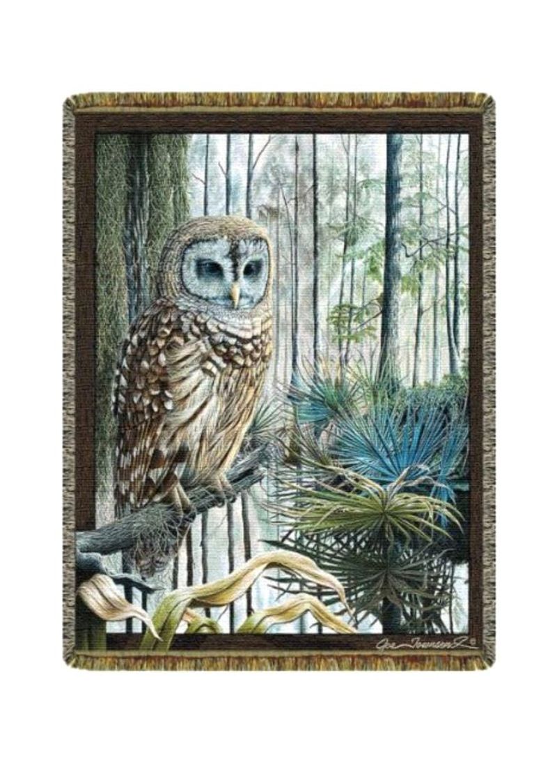 Swamp Owl Printed Throw Grey/Blue/Brown 68inch