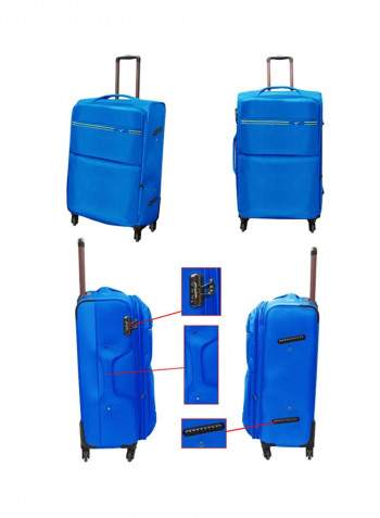 Softside 4 Piece Luggage Trolley Set Blue