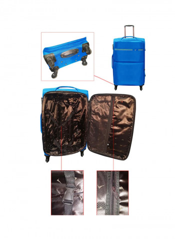 Softside 4 Piece Luggage Trolley Set Blue