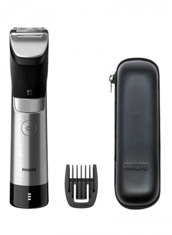 Prestige Beard Trimmer With Pouch And Head Comb Black/Silver