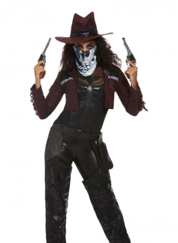 Deluxe Dark Spirit Western Cowgirl Costume L