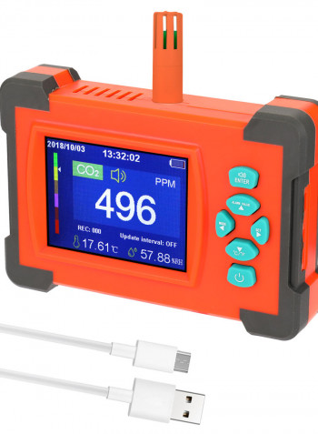 Portable Carbon Dioxide Detector With Storage Case multicolour 26 x 8 x 12cm