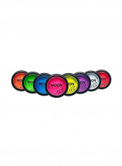 Pack Of 8 Blacklight Neon UV Pigmented Eyeshadow Powder Red/Yellow/Green