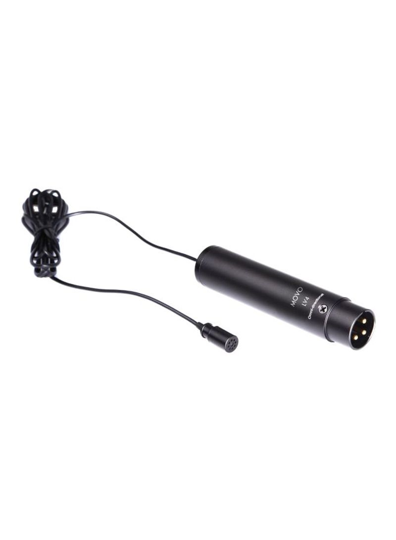 LV4-O2 XLR Phantom Power Lavalier Omnidirectional Microphone Black