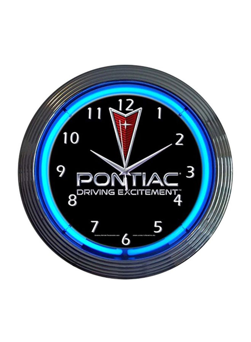 Motorcycles Pontiac Wall Clock Black/Blue 15inch