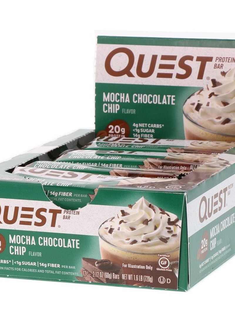 Pack Of 12 Protein Mocha Chocolate Chip Bars