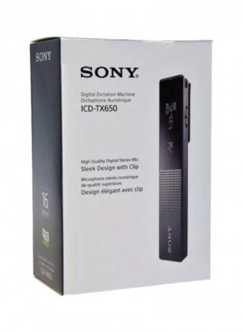 Digital Voice Recorder MP3 Player ICD-TX650 Black