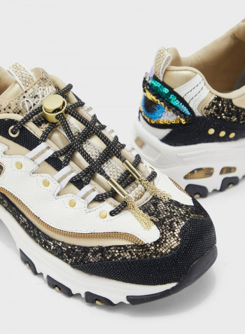 Women's D'Lites Low Top Sneakers Brown/White/Black