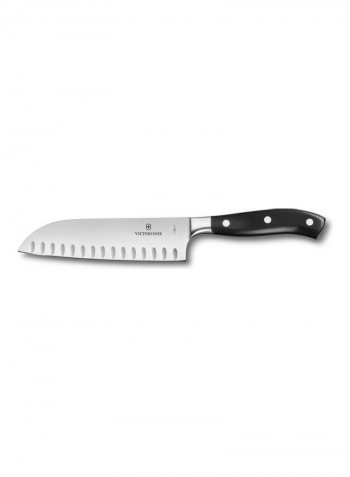 Grand Maitre Santoku Fluted Edge Knife Black