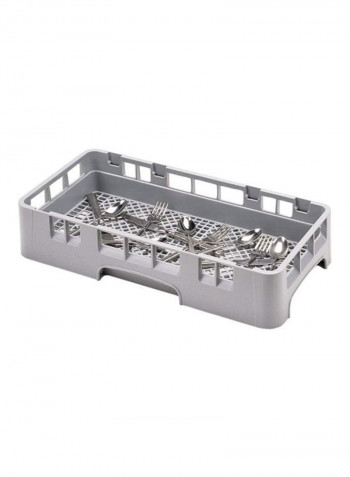 Polypropylene Flatware Washing Rack Soft Grey 19.8x9.9x4inch