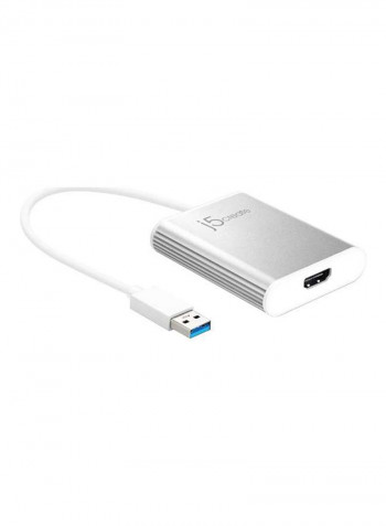 USB 3.0 To 4K HDMI Display Adapter Silver