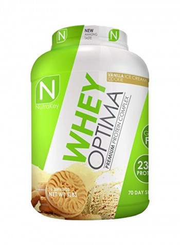 70-Piece Whey Optima Premium Protein Powder Vanilla Ice Cream Cookie