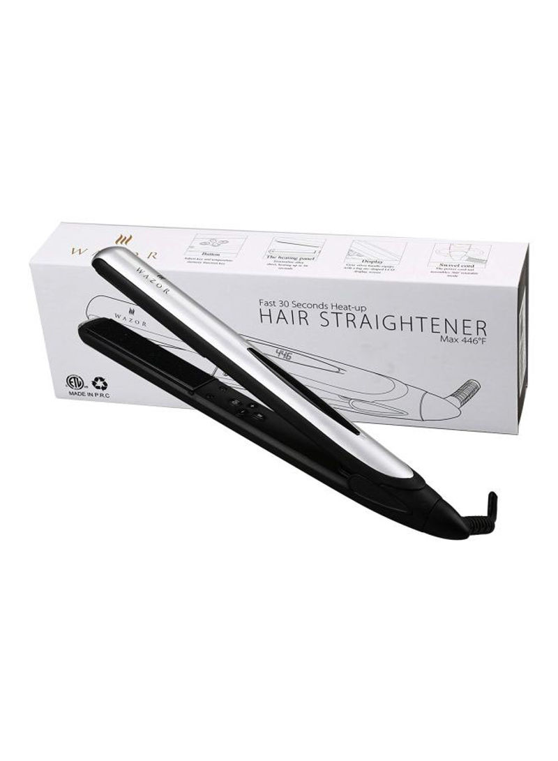 Professional Flat Iron With LED Digital Silver/Black