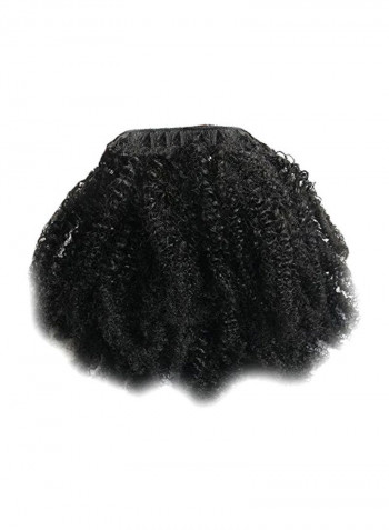 Hair Extension Wig With Adjustable Clip-in Ponytail Black 16inch