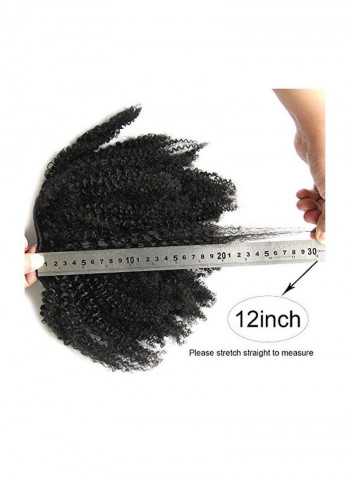 Hair Extension Wig With Adjustable Clip-in Ponytail Black 16inch