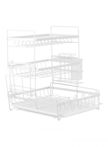 3-Tier kitchen Storage Rack White 47 x 25 x 37cm