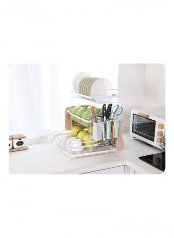 3-Tier kitchen Storage Rack White 47 x 25 x 37cm