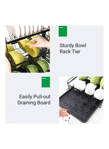 3-Tier kitchen Storage Rack White 47 x 25 x 37cm