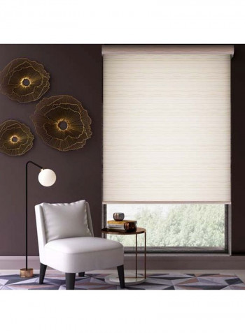 Single Mist Solar Roller Non-Blackout Window Shade Beige 200x200cm