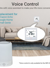 Smart Touchscreen Wi-Fi Programmable Thermostat For Water Heating System White 10.50 x 5.80 x 9cm