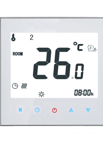 Smart Touchscreen Wi-Fi Programmable Thermostat For Water Heating System White 10.50 x 5.80 x 9cm