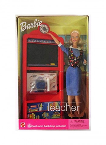 Teacher Doll  School Room Backdrop 3x13inch