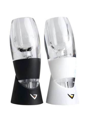 2-Piece Wine Aerators Black/White 4x4x6inch