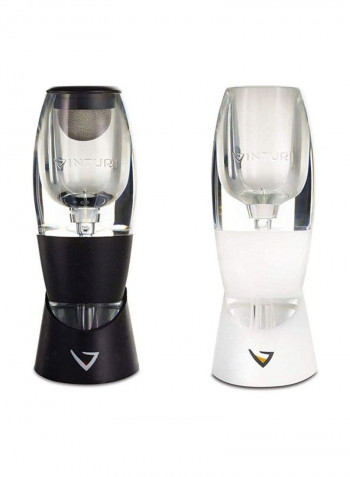 2-Piece Wine Aerators Black/White 4x4x6inch