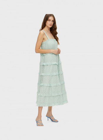 Layered Lace Detail Dress Green