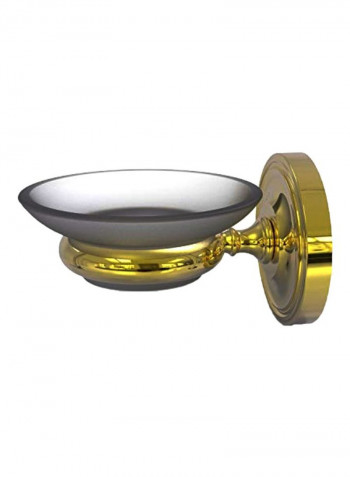 Wall Mounted Soap Dish Gold/Clear 3x4.5x2.5inch
