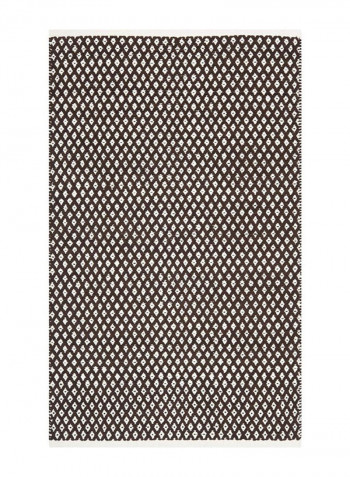 Boston Collection Handmade Cotton Area Rug Brown/White 91.44 x 152.4centimeter