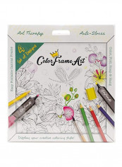 4-Piece Colour Frame Art White/Green/Purple