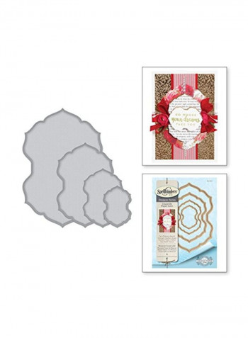 4-Piece Lace Design Die Set Silver