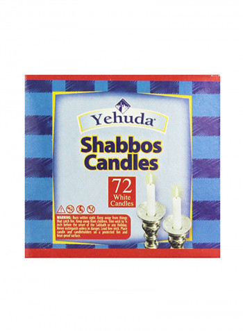 72-Piece Shabbath Candle White 4x8.8x4.3inch