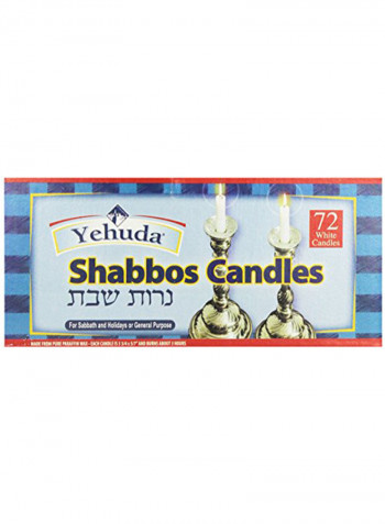 72-Piece Shabbath Candle White 4x8.8x4.3inch