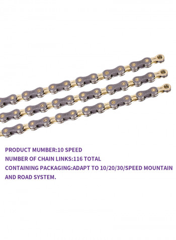 Speed Semi-hollow Bicycle Chain for Mountain Bike Cycling Parts 25.5x9.5x2.5cm