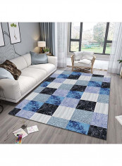 Simple Plaid Pattern Carpet Multicolour 140x200cm