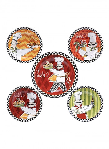 5-Piece Chefs On The Go Pasta Set Red/Green/Black 8inch
