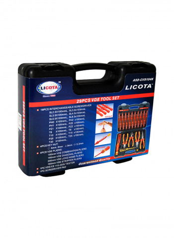 29-Piece Vde Tool Set Red 35x25x7centimeter