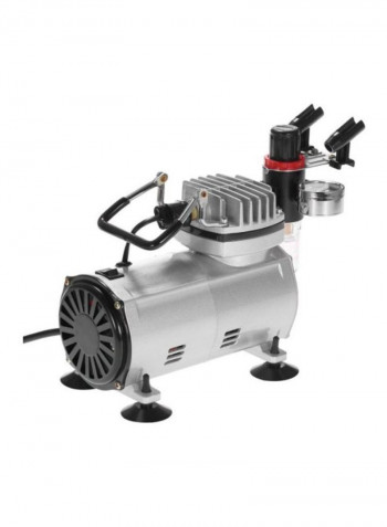 Airbrush Air Compressor Kit Silver/Black